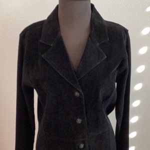 100% leather suede lightweight coat.black size small